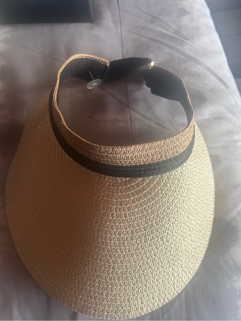 Straw Visor with Black Band Sun Hat